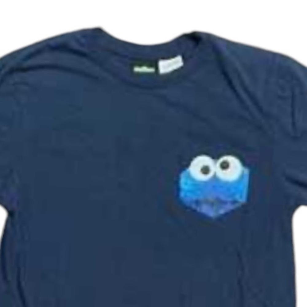 Sesame street Mens cookie monster short sleeve T-shirt blue. M - Picture 3 of 5